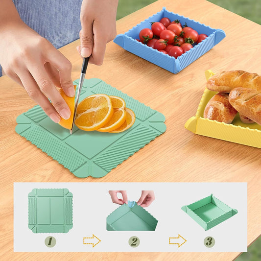 Foldable Magnetic Silicone Camping Bowls & Plates