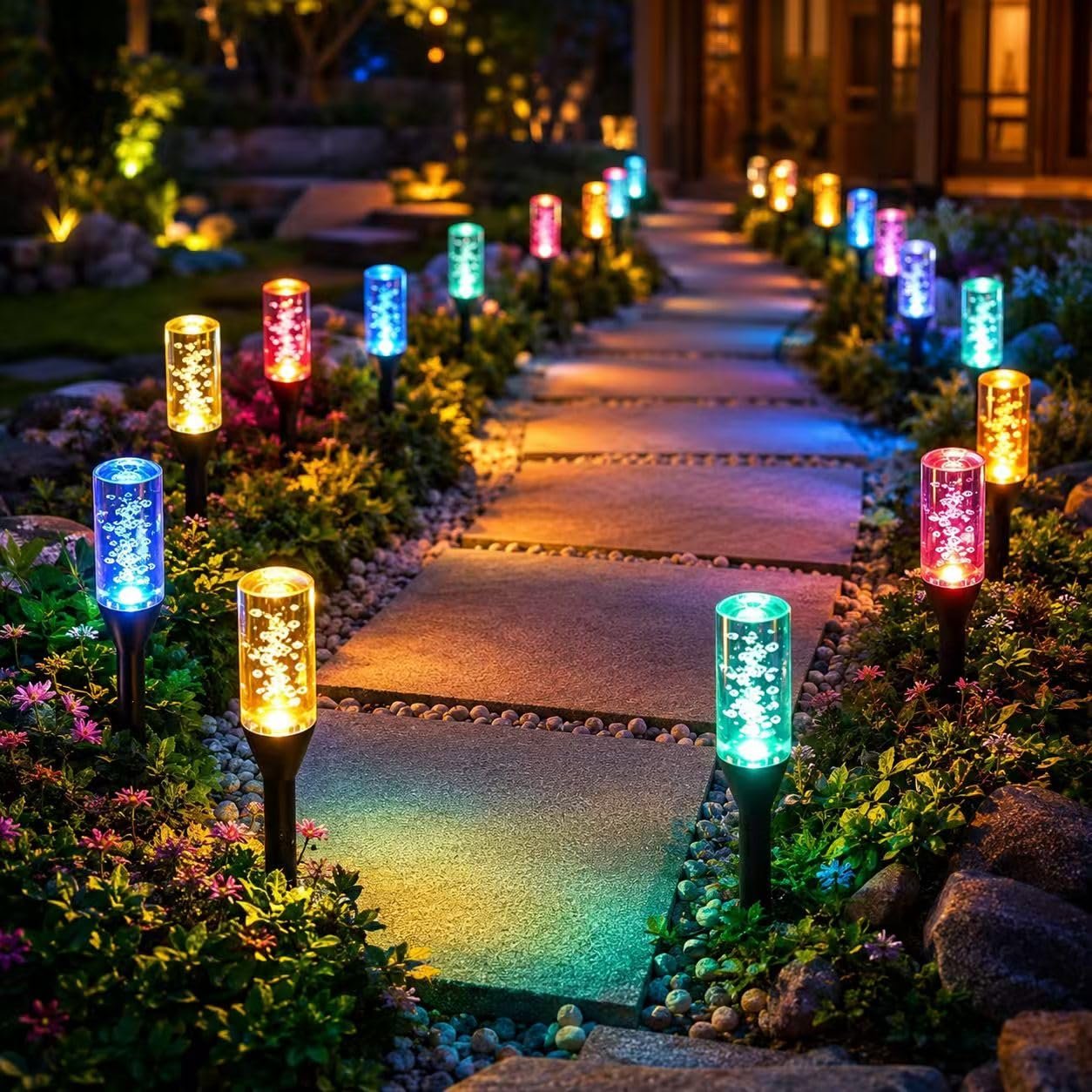 Solar Pathway Lights Outdoor Crystal Bubble