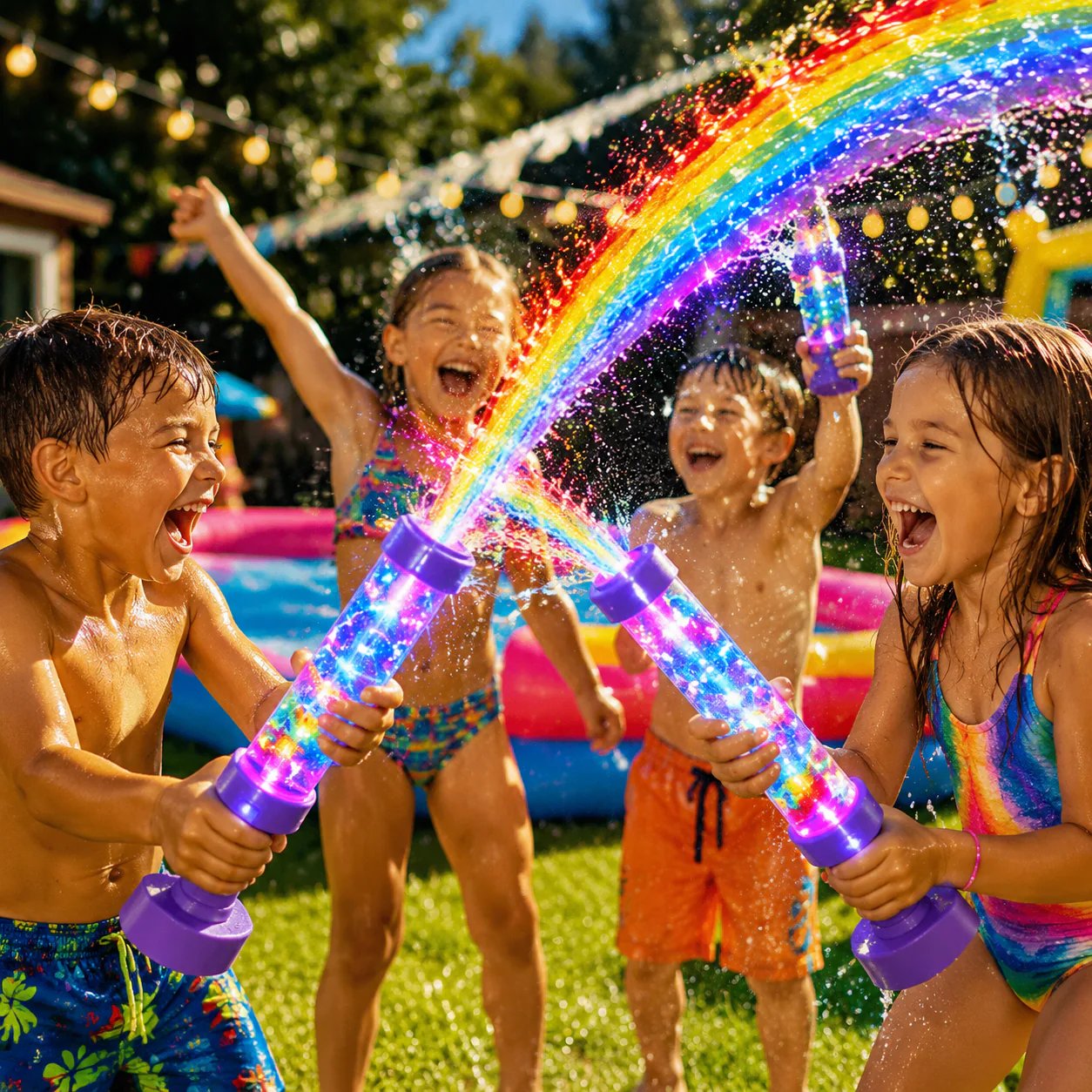 🔥Last Day 50% OFF🌈 Turn Every Backyard Into a Rainbow Light Show💦
