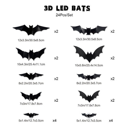 3D LED Bat Halloween Decorations – Create A Spooky Glow For Your Home