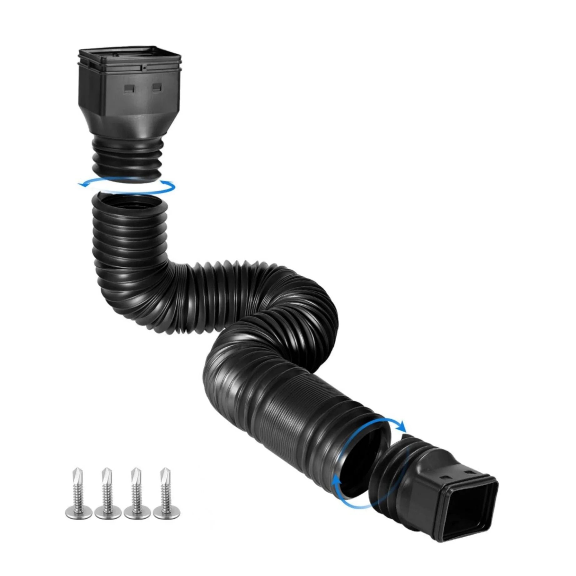 🎉🏡 Flexible Rain Gutter Downspout Extension Kit  – Adjustable 22"-63" Drain Pipe with Leaf Filter for Foundation Protection