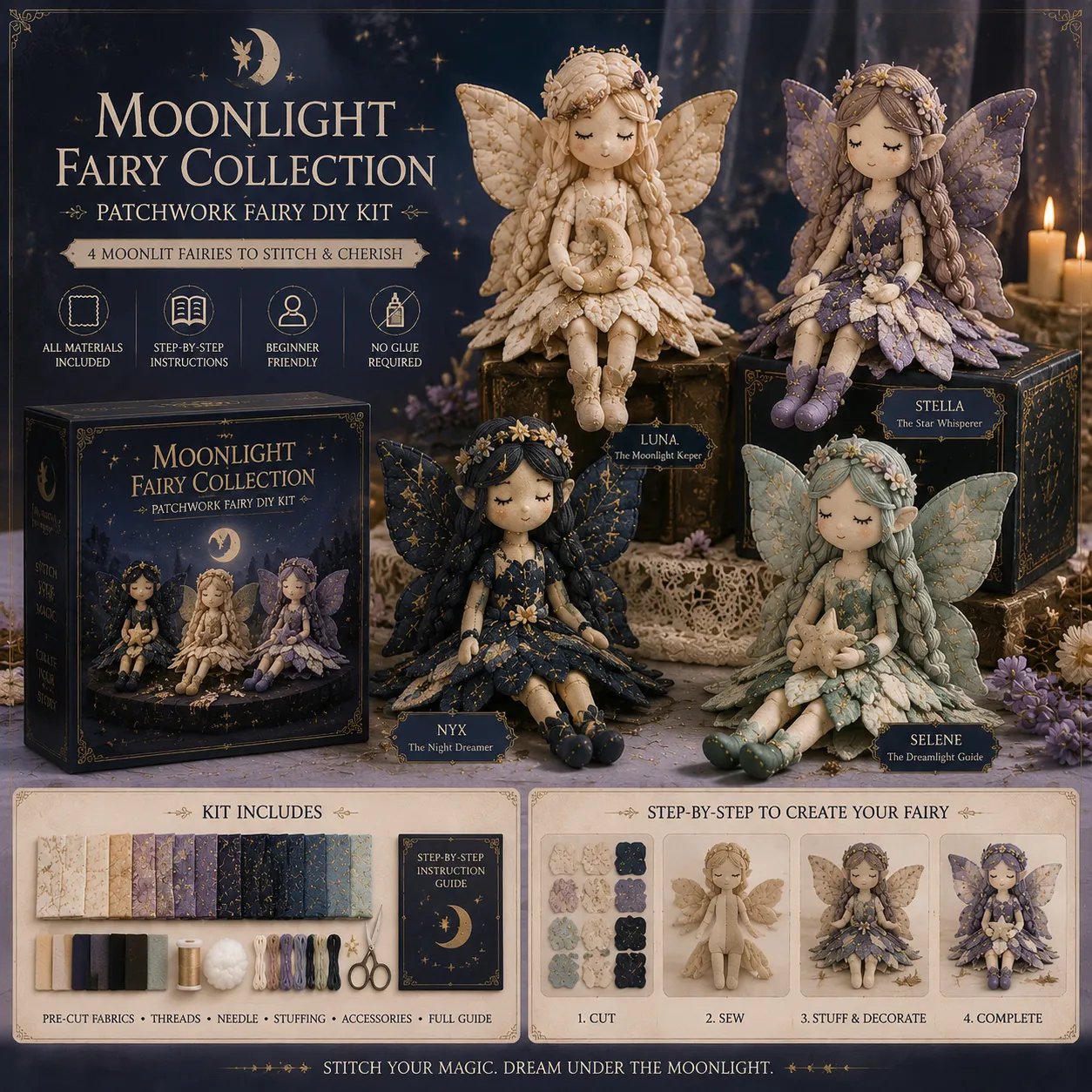 🔥LAST DAY 50% OFF🧚A Fairy Tale You Can Stitch – DIY Patchwork Fairy Doll Collection🧵Buy 2 Free Shipping