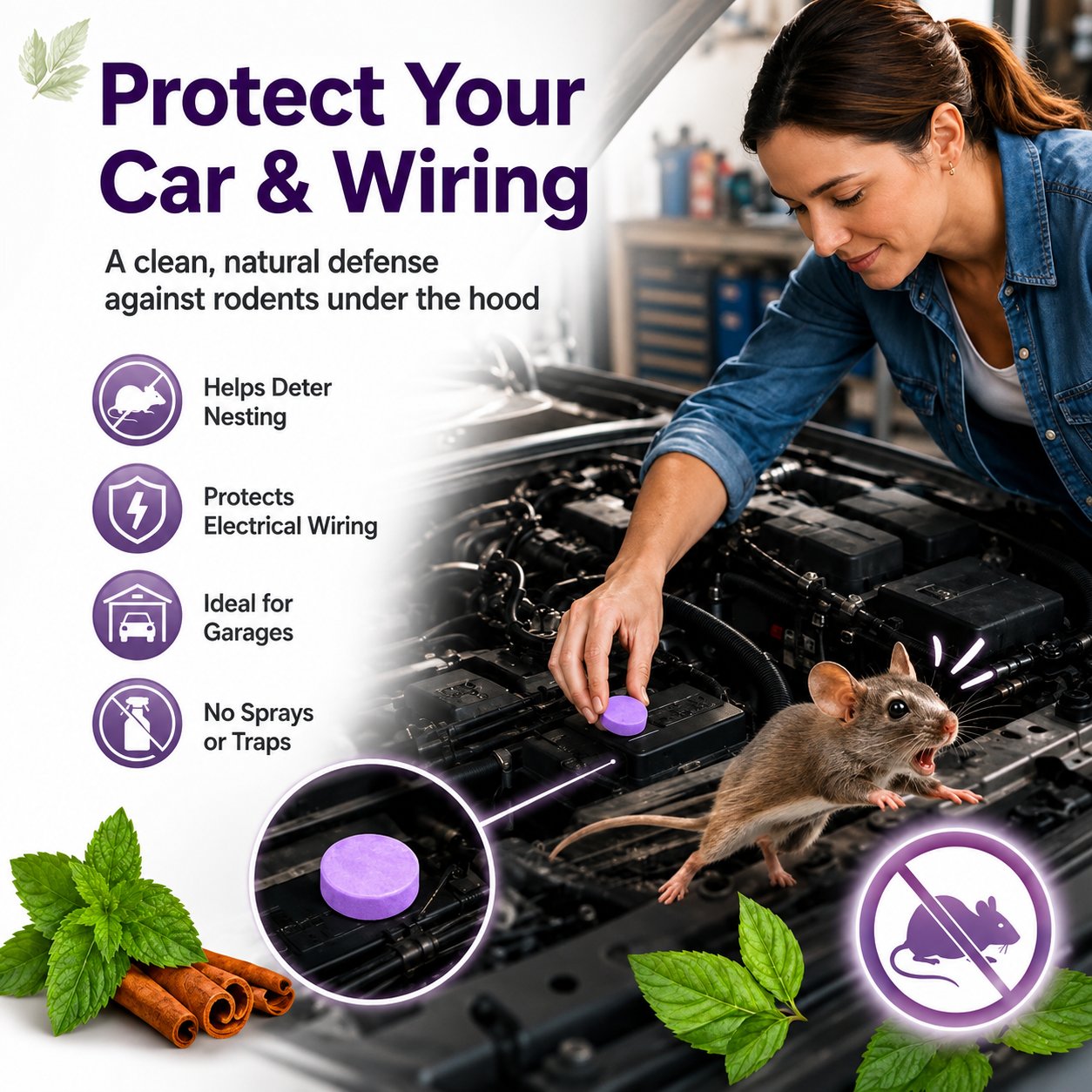 ✅ 10,000+ Happy Customers 🐭 All-Natural Peppermint & Cinnamon Pest & Rodent Repellent Pucks 🕷️🐍