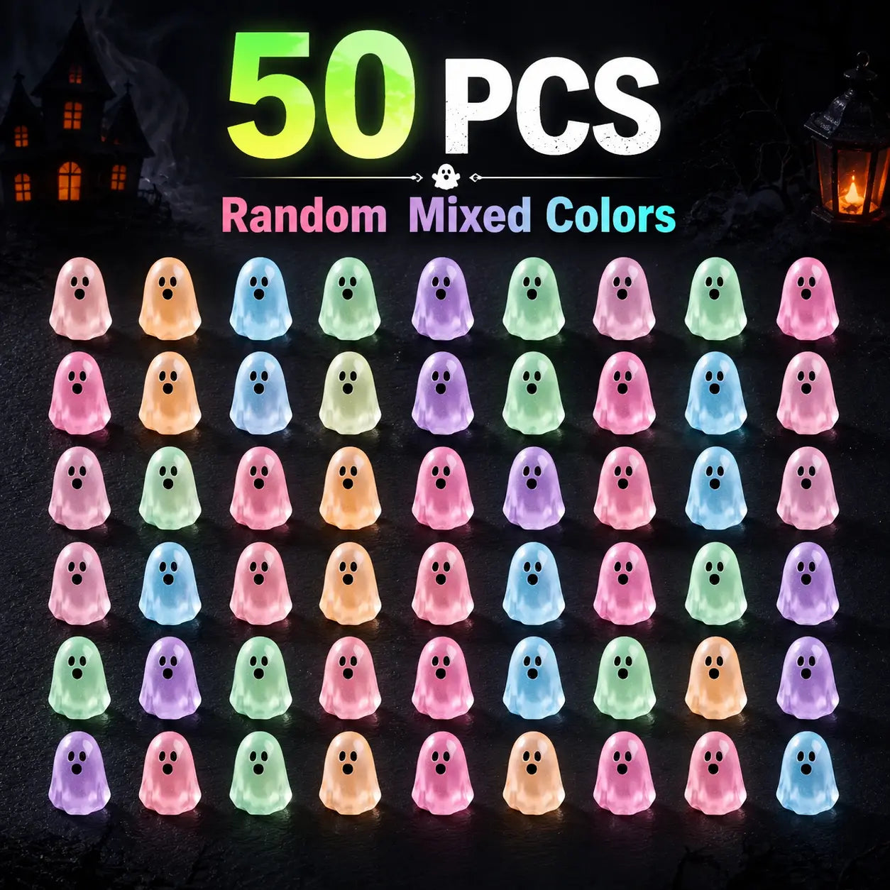 ⏳ Last day 50% OFF –👻Glow In Dark Cute Ghost Resin Bead Set
