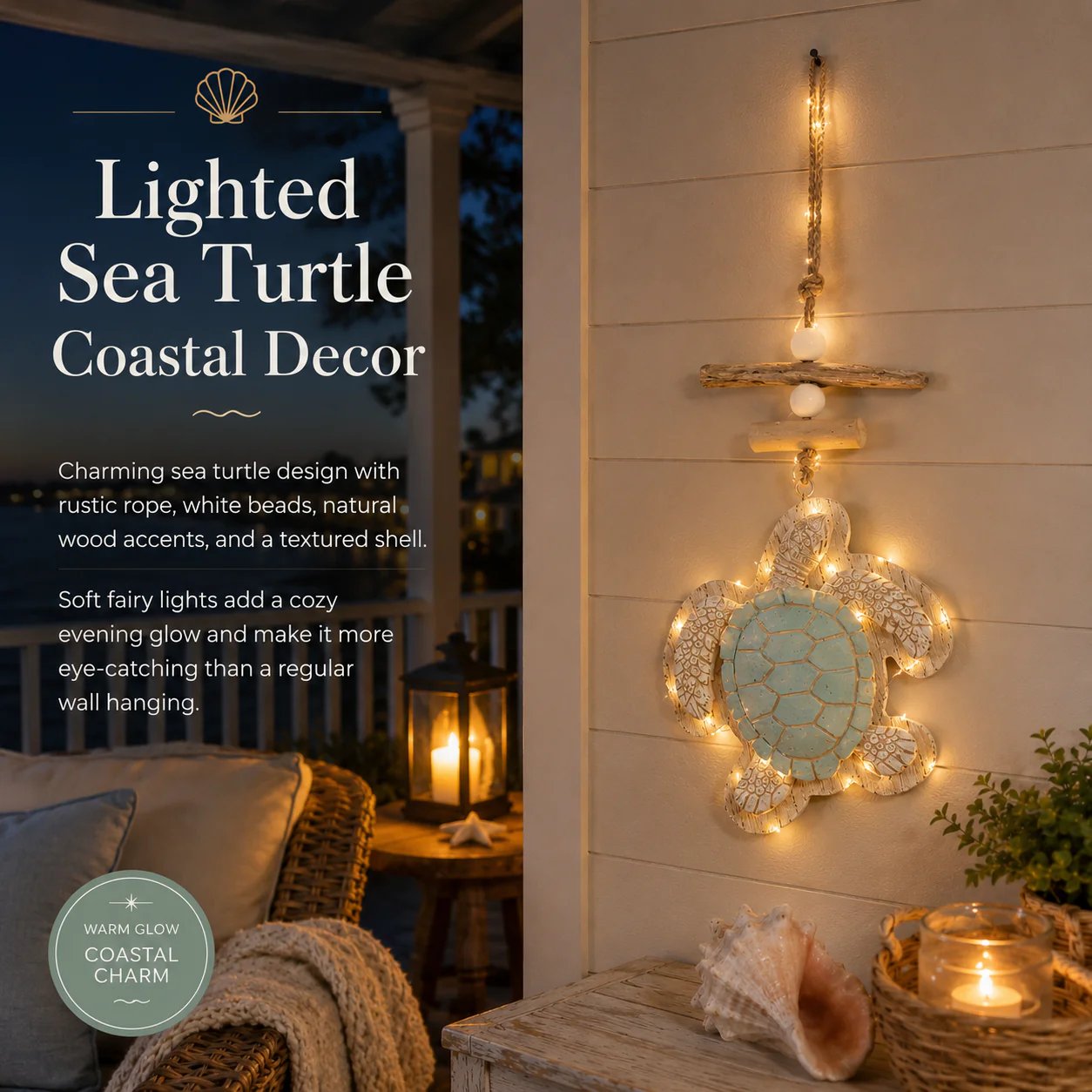 🔥Last Day 49% OFF🔥Glowing Coastal Sea Turtle Wall Art