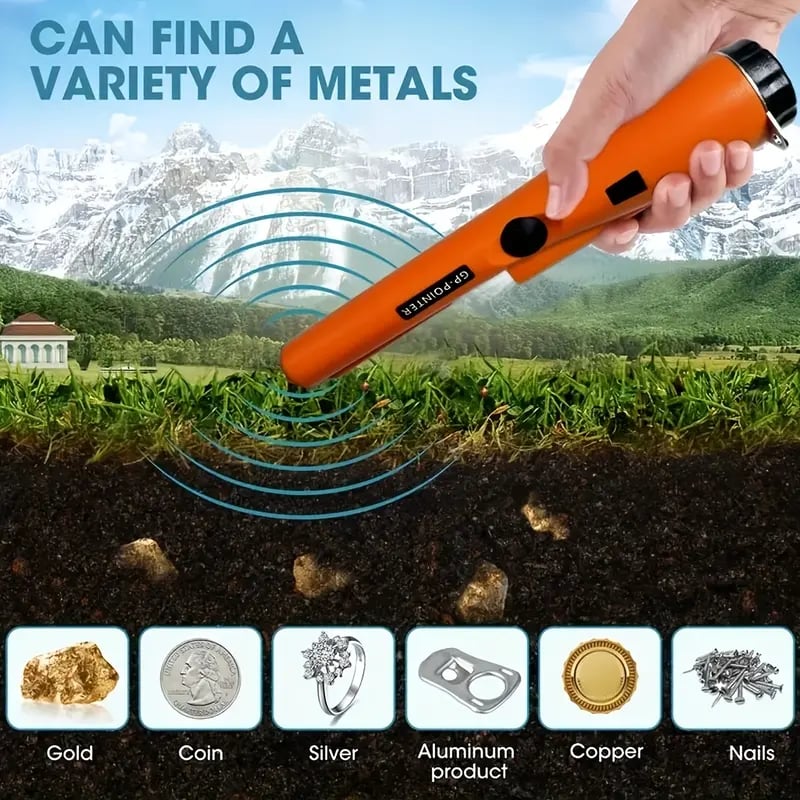 🎯 Handheld Metal Detector Pinpointer, 360° High Sensitivity Treasure Finder with Vibration & Buzzer Alarm