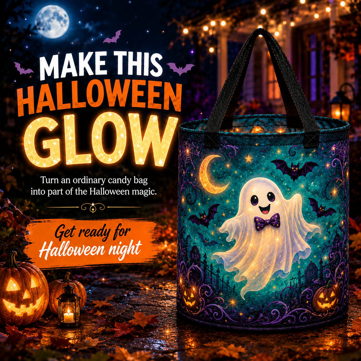 🎃Glow & Go™ LED Halloween Trick-or-Treat Candy Bag🍬