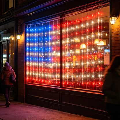 ✨Patriotic Flag Net Lights – USB, Waterproof, 50,000-Hour✨