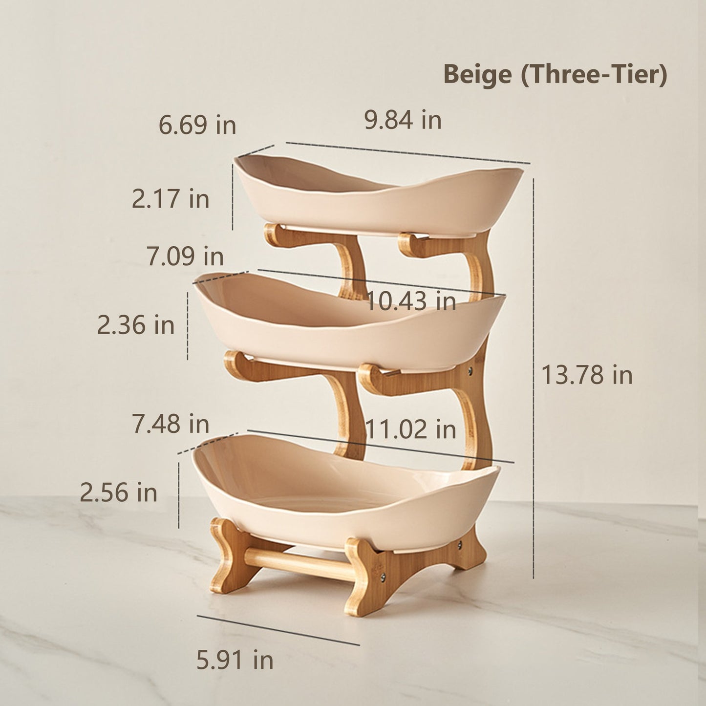 🍓2-Tier / 3-Tier Fruit Basket, Countertop Fruit Bowl(Includes Stand
