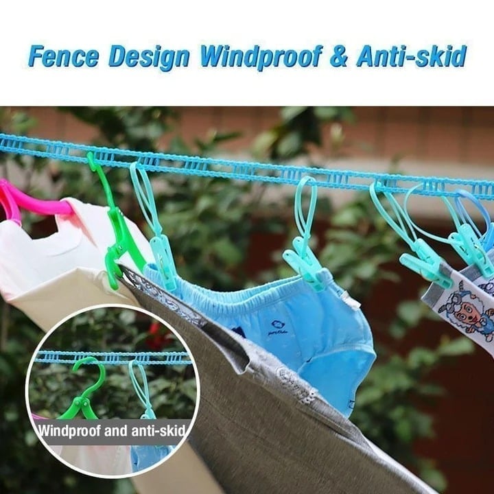 🎁Windproof Non-Slip Clothesline(32 ft)