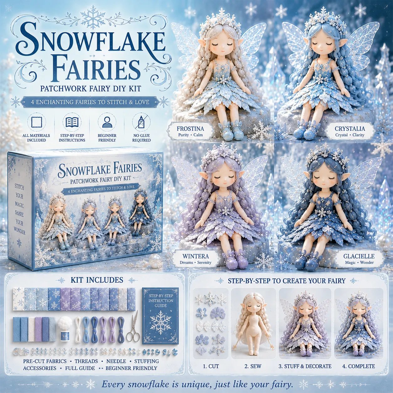 🔥LAST DAY 50% OFF🧚A Fairy Tale You Can Stitch – DIY Patchwork Fairy Doll Collection🧵Buy 2 Free Shipping