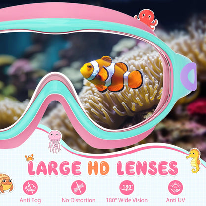 🏆🏊 Crystal Clear Kids Swim Goggles (2-Pack) | Anti-Fog, Leak-Proof & UV Protection