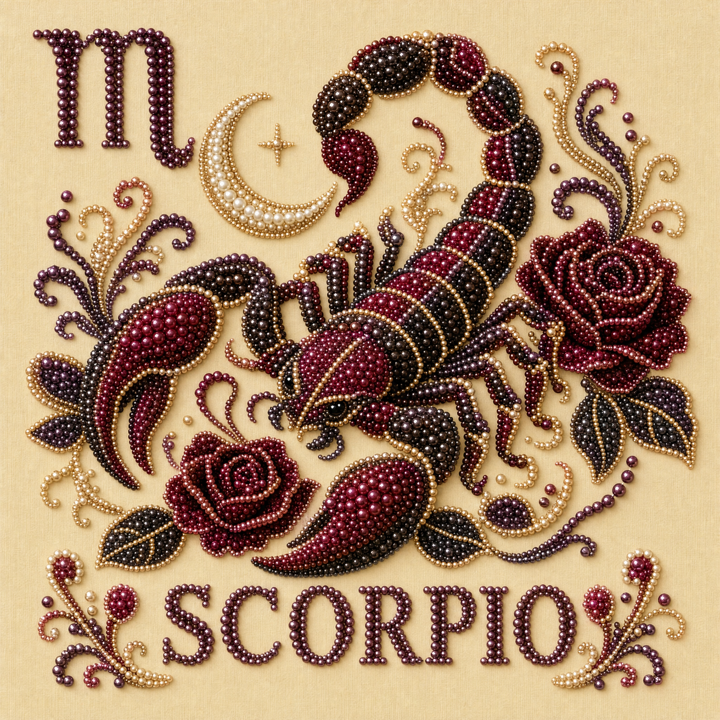 Zodiac Pearl Painting Kit – 12 Unique Signs✨