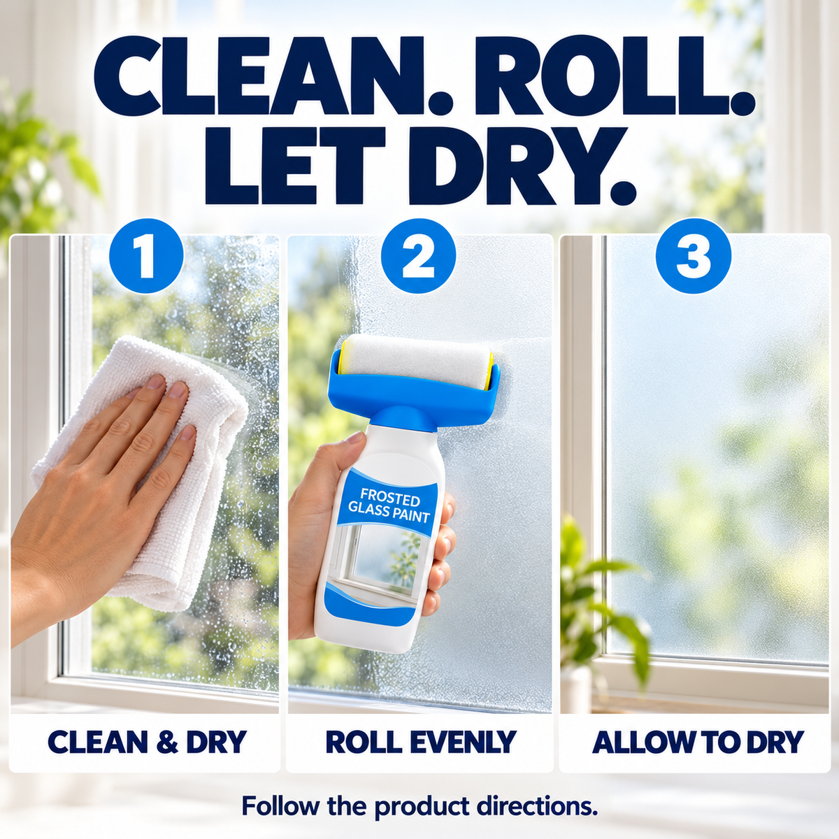 ✨ Roll-On Frosted Glass Paint – Easy DIY Privacy for Windows & Glass Doors