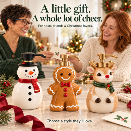 🎄 Christmas Cheer Ceramic Soap Dispenser – A Festive Touch for Your Sink ✨