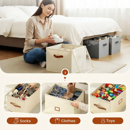 ⏰🔥LIMITED TIME 49% OFF! 👟 Fabric Shoe Organizer Storage Box – Foldable, Large Capacity, Dustproof & Breathable for Closet & Bedroom 🧺✨