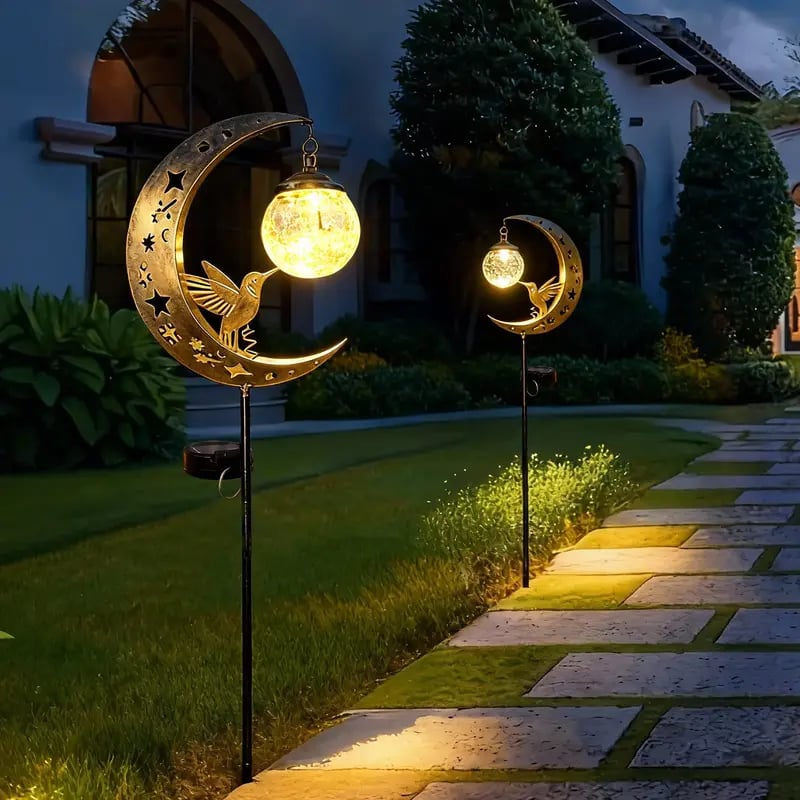 🌙 Flash Sale-60% Off✨Hummingbird Moon Solar Garden Stake Light