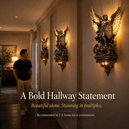 🔥LAST DAY 60% OFF⏰-St. Michael Guardian Angel Wall Light🕊️