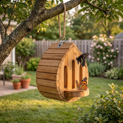 🎉Handmade Garden Butterfly House with Feeder Station🦋