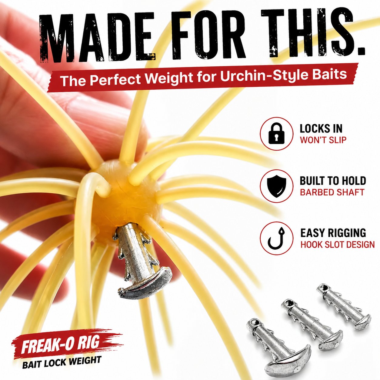 🔥 Freak-O Rig for Urchin-Style Soft Plastics 17mm - 5 Per Package