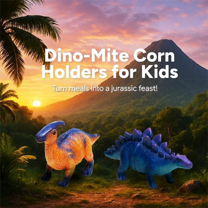 🔥Last Day Promotion🦖Dinosaur Corn Holders for Corn On The Cob🧒 - Funny Corn Cob Holder for Kids and Adults with Stainless Steel Prongs🌽