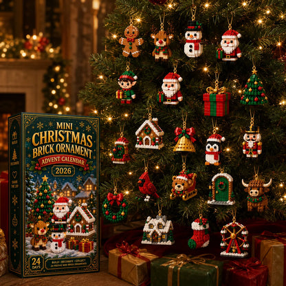 🎁🎄24-Day Mini Christmas Brick Ornament Advent Calendar | 24 Unique Buildable Holiday Ornaments to Create, Hang & Keep 🧱