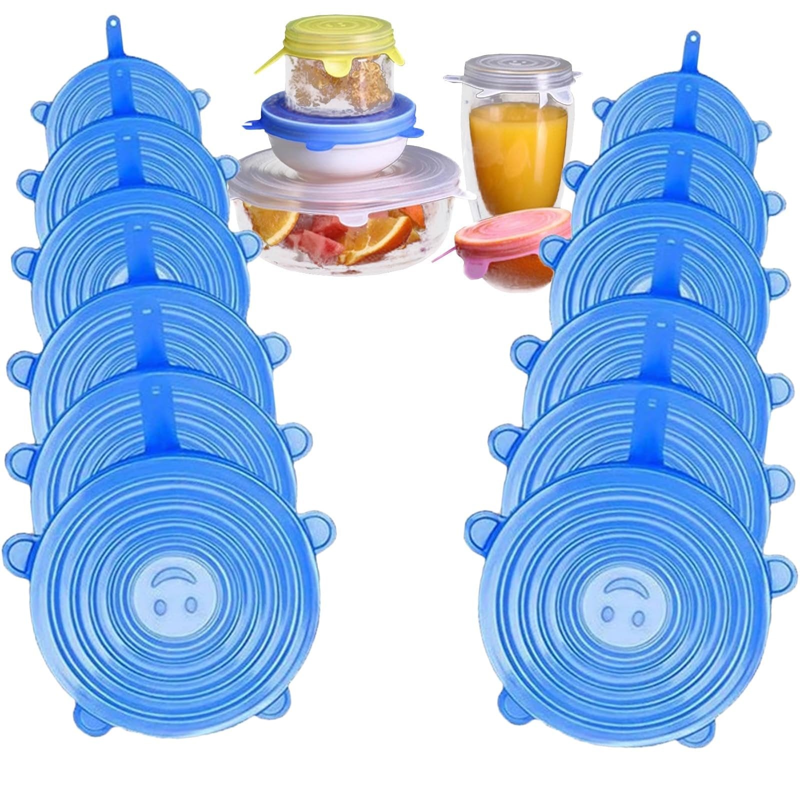 Silicone Stretch Lids, Reusable Airtight Food Covers for Food Storage