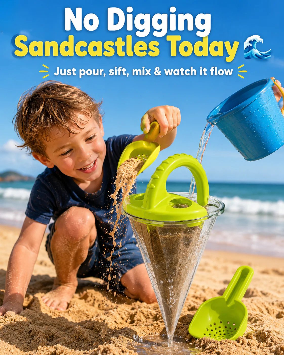 🏖️ Kids Sand & Water Funnel Toy  – Keeps Kids Busy All Afternoon 🌊