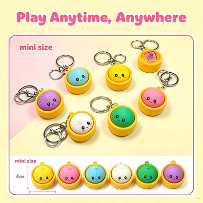 🔥 49% OFF🔥  Cute Dumpling Pressable Fidget Keychain - touch sensing light
