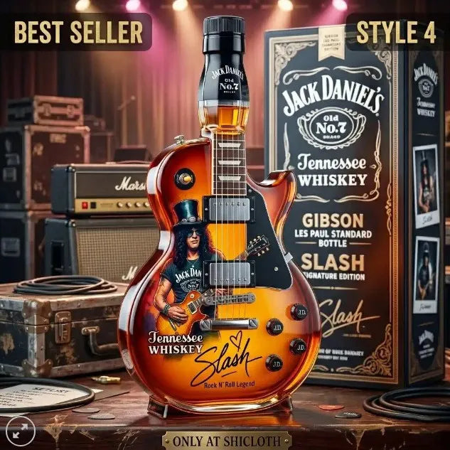 🎁 Flash Sale-49% OFF – 👨‍🎤🤘Appetite for Rock: Vintage Sunburst Guitar Figurine Spirit Bottle🎸✨