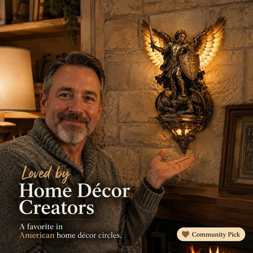 🔥LAST DAY 60% OFF⏰-St. Michael Guardian Angel Wall Light🕊️