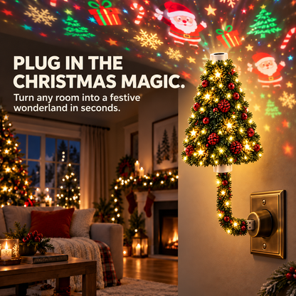 🌲Cozy Christmas Tree Glow Projector Ligh – USB-Powered Cozy Holiday Decor