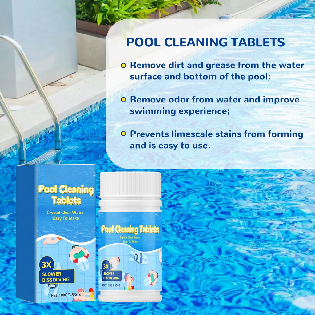 💧 Purify Water, Eliminate Odors & Stains ——🏊 Pool Cleaning Tablets
