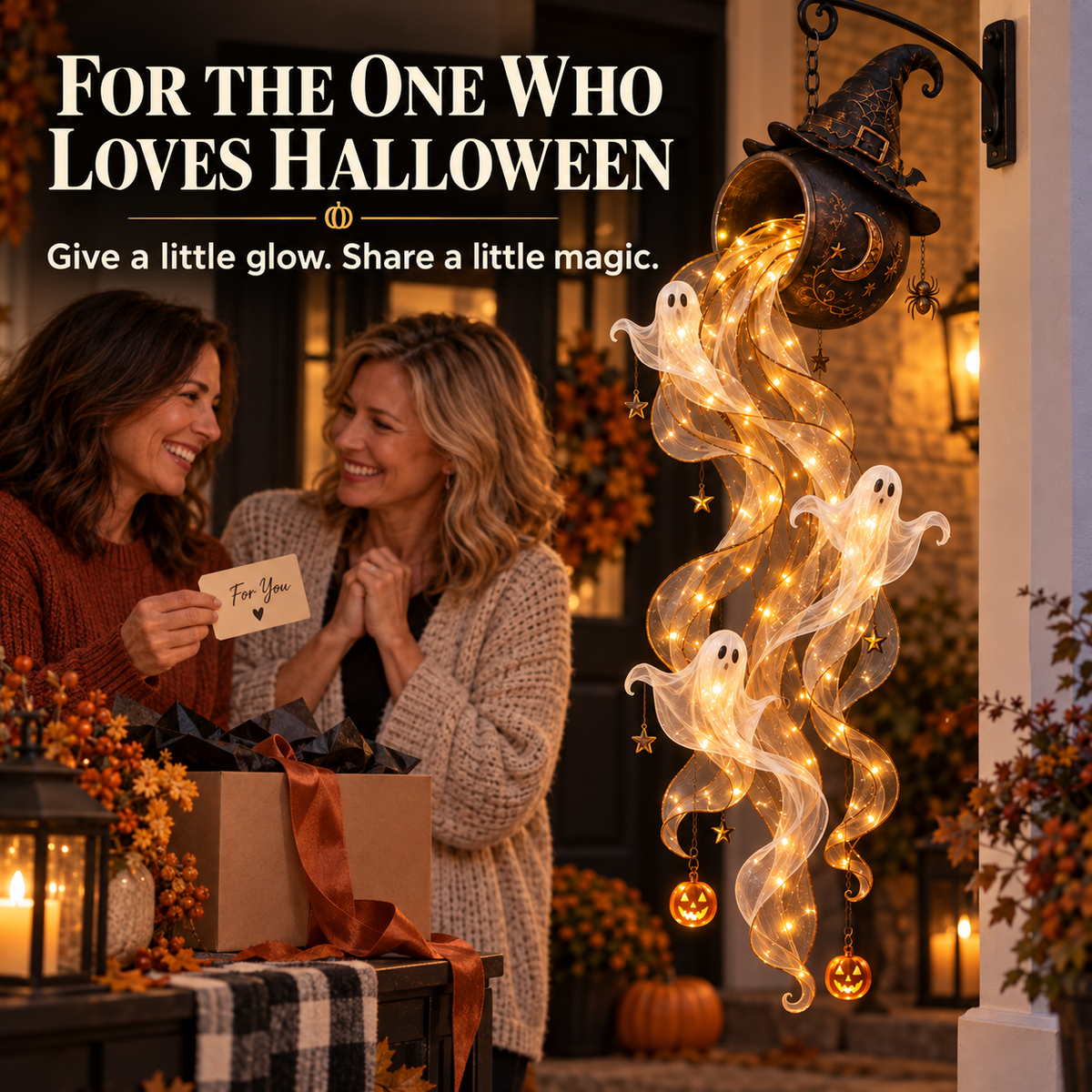 👻 Ghostly Glow Witch’s Cauldron Light – Magical Halloween Hanging Decor 🎃