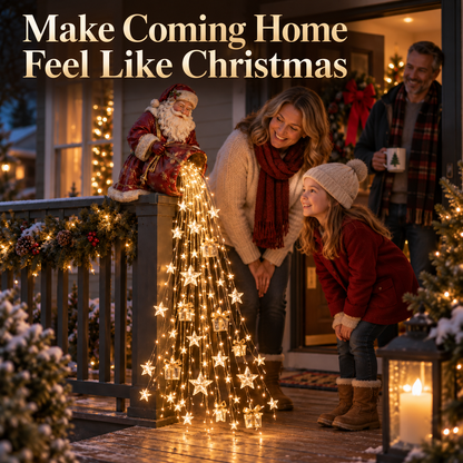 🎅 Santa’s Star & Gift Light Cascade – Bring Christmas Magic Home ✨