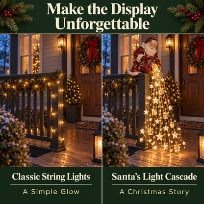 🎅 Santa’s Star & Gift Light Cascade – Bring Christmas Magic Home ✨