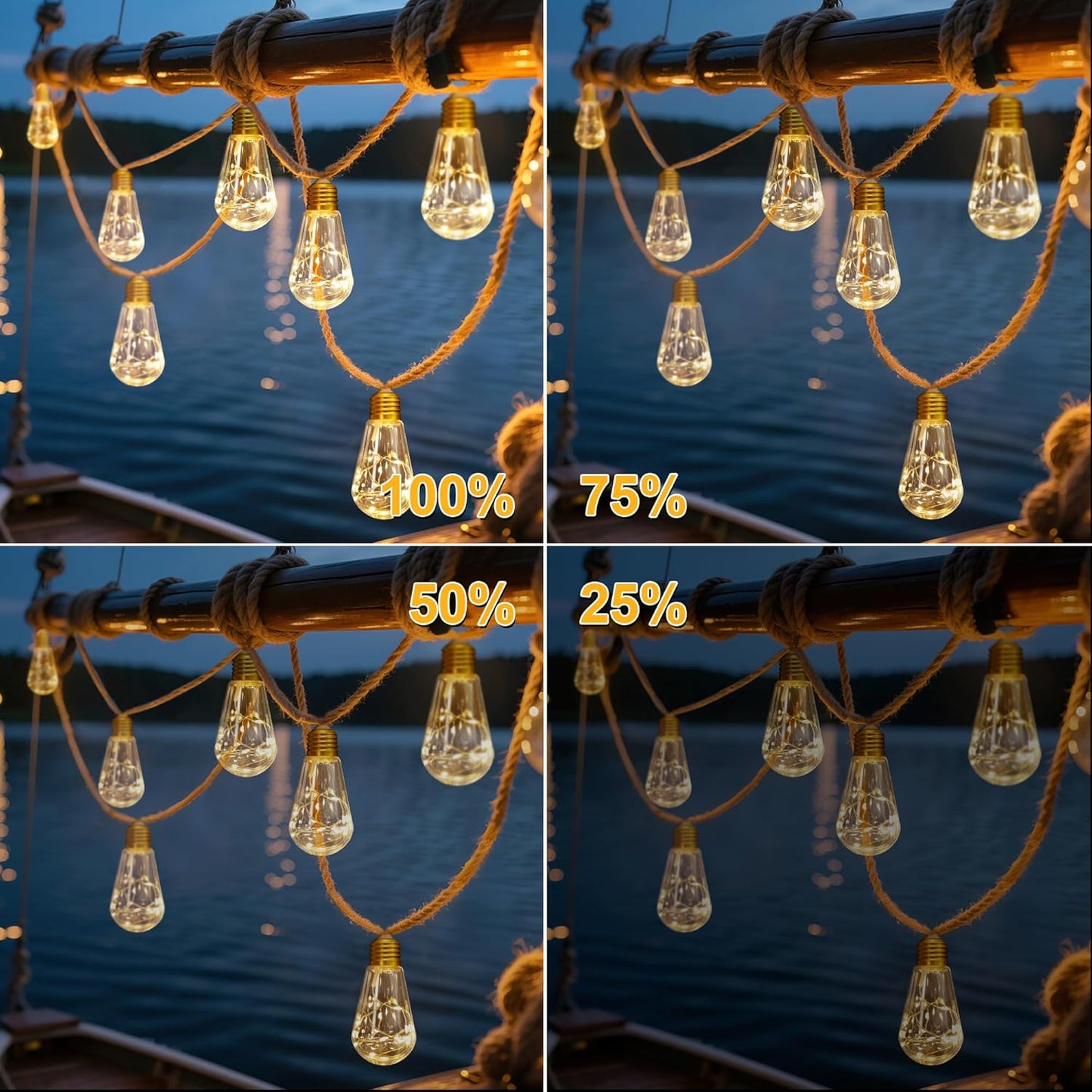 ✨ Jute Rope Bulb String Lights