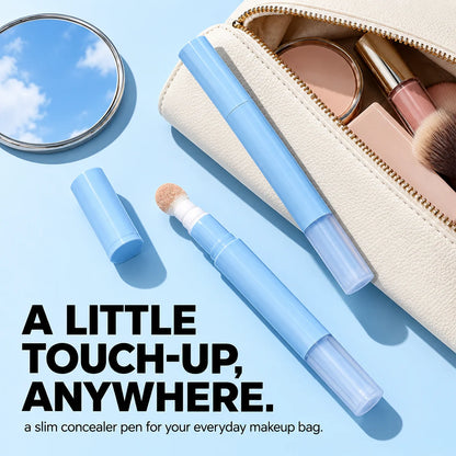 Hydrating Cream Concealer Pen – Sponge Applicator, Matte Finish, Brightening ✨