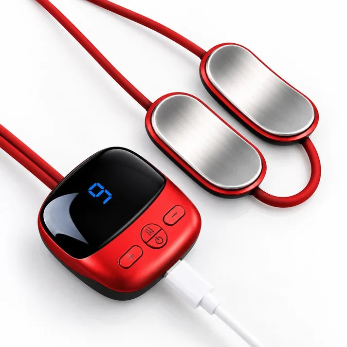 ⏰Last Day 50% Off🔥Mini Necklace-Style Neck Massager — 4 Modes, 9 Intensity Levels, 3 Heat Settings, Smart Dual-Pulse Pendant Design💆‍♀️✨