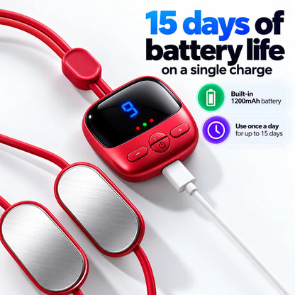 ⏰Last Day 50% Off🔥Mini Necklace-Style Neck Massager — 4 Modes, 9 Intensity Levels, 3 Heat Settings, Smart Dual-Pulse Pendant Design💆‍♀️✨