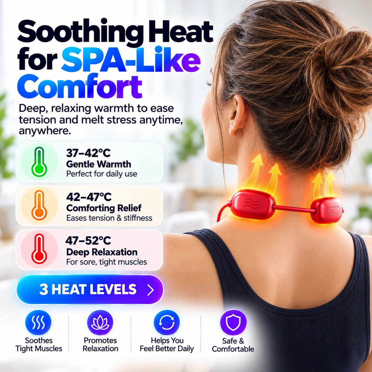 ⏰Last Day 50% Off🔥Mini Necklace-Style Neck Massager — 4 Modes, 9 Intensity Levels, 3 Heat Settings, Smart Dual-Pulse Pendant Design💆‍♀️✨