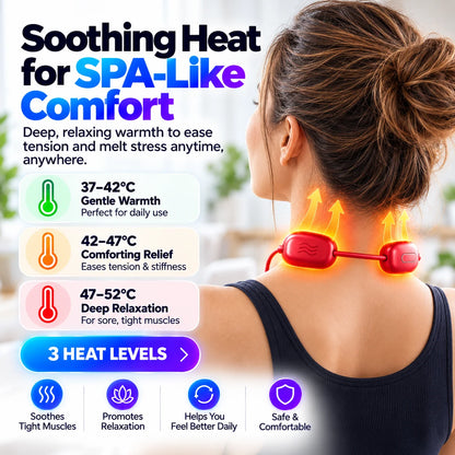 ⏰Last Day 50% Off🔥Mini Necklace-Style Neck Massager — 4 Modes, 9 Intensity Levels, 3 Heat Settings, Smart Dual-Pulse Pendant Design💆‍♀️✨