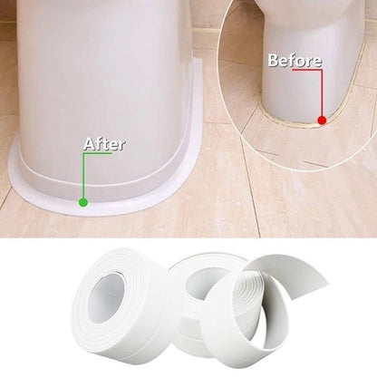 🚰 Self-Adhesive White Caulk Tape – PE Waterproof Sealant Strip, 5M Length, Strong Adhesion, Easy-to-Apply for Bathroom & Kitchen Edge Protection