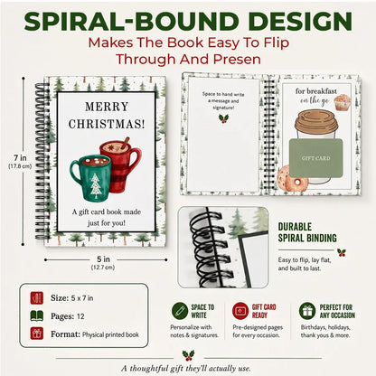 🔥 Last Day 50% OFF 🔥 Christmas Gift Card Book – 12 Gift Card Pages & Personal Message Holder