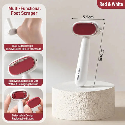 Dual‑Sided Foot Callus Remover, Replaceable Stainless Steel Blade Foot Scraper 🦶