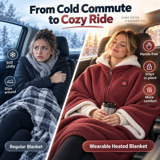 🔥 Stay Cozy in chilly Rooms - 8-Zone  Wearable Heated Blanket