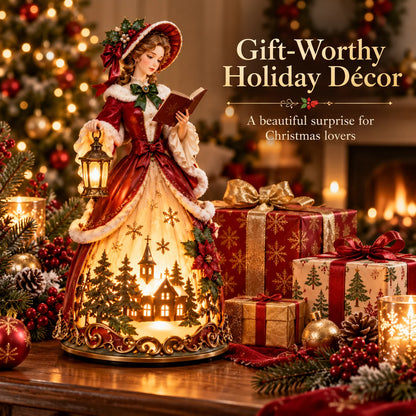 🎄 Victorian Christmas Caroler Lady Lamp™ – Lighted Holiday Tabletop Decor