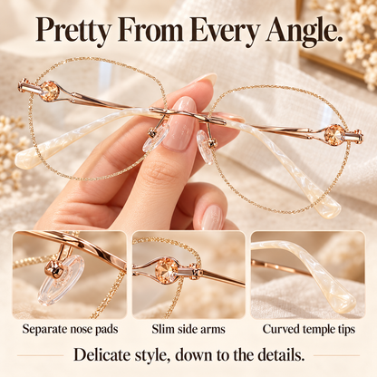 👓✨ Women’s Sparkling Rimless Blue Light Reading Glasses