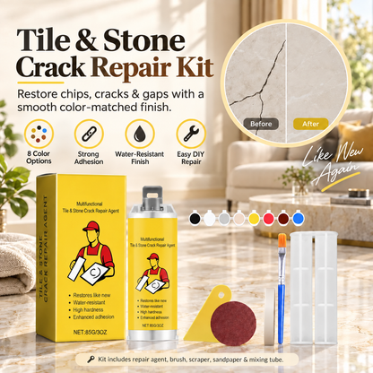 🔥Quick-Drying Tile Repair Glue - Complete Tool Kit for DIY – Fix Cracks Permanently in Minutes!✨