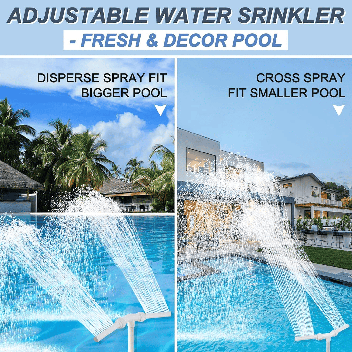🌊Pool Fountain Waterfall Sprayer – Easy Install Pool Water Feature